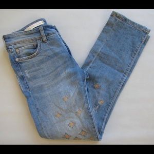 Pilcro and the Letterpress embroidered jeans